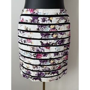 White House Black Market Women's 6 Jacquard Floral Bumblebee Pencil Skirt  NWOT